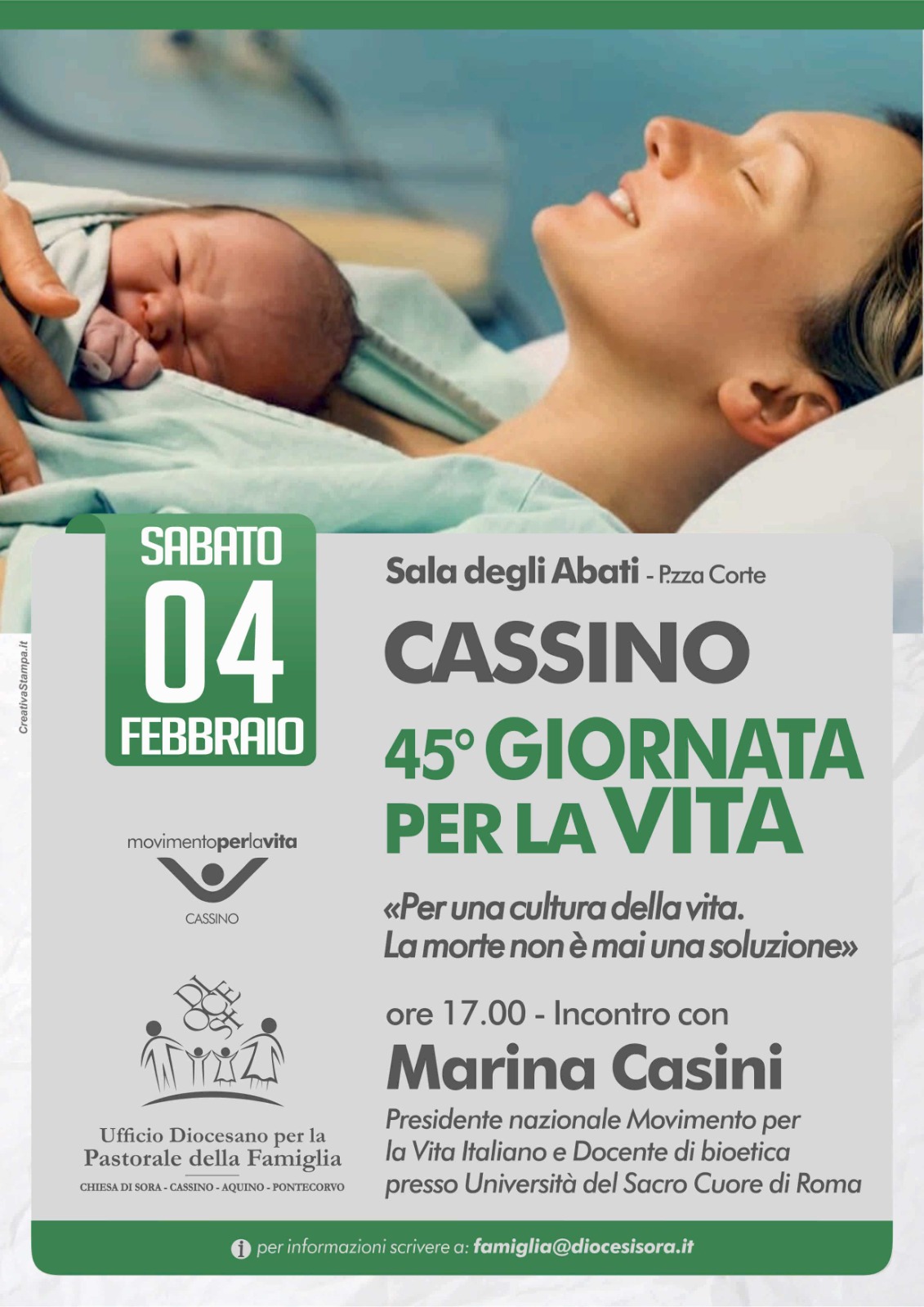 Giornata Per La Vita Diocesi Sora Cassino Aquino Pontecorvo