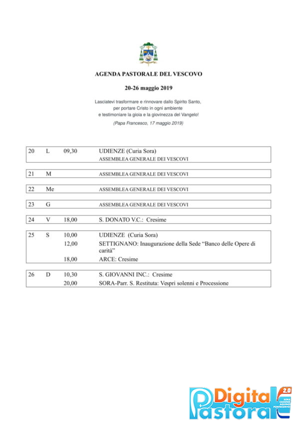 Agenda 20-26 maggio 2019-1